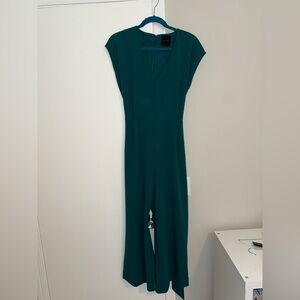 Alex Marie Teal Green Short-Sleeve Jumpsuit